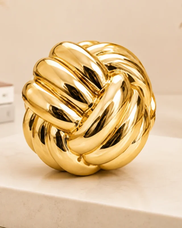 Gold Knot Ball Decor