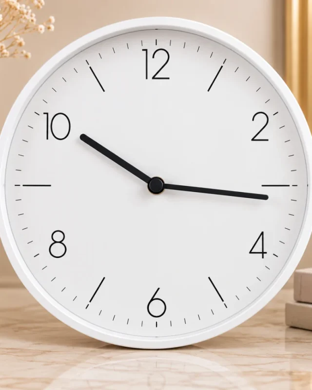 Small Round Clock – White