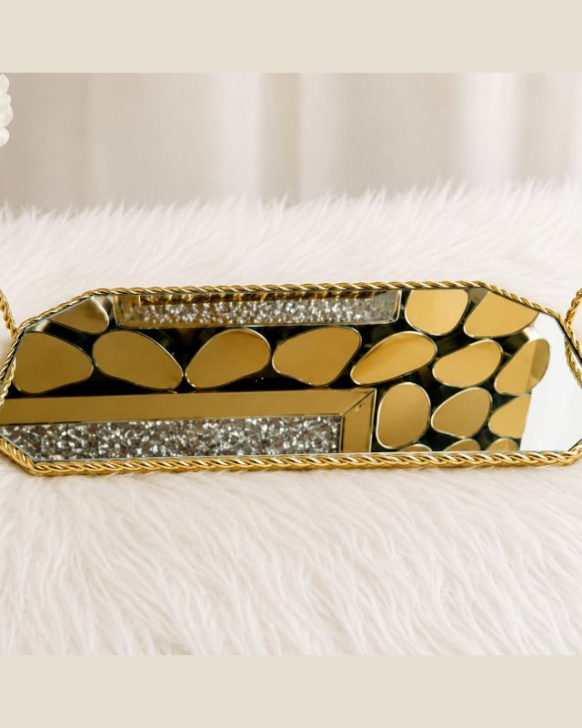 Gold Rectangle Decorative Tray